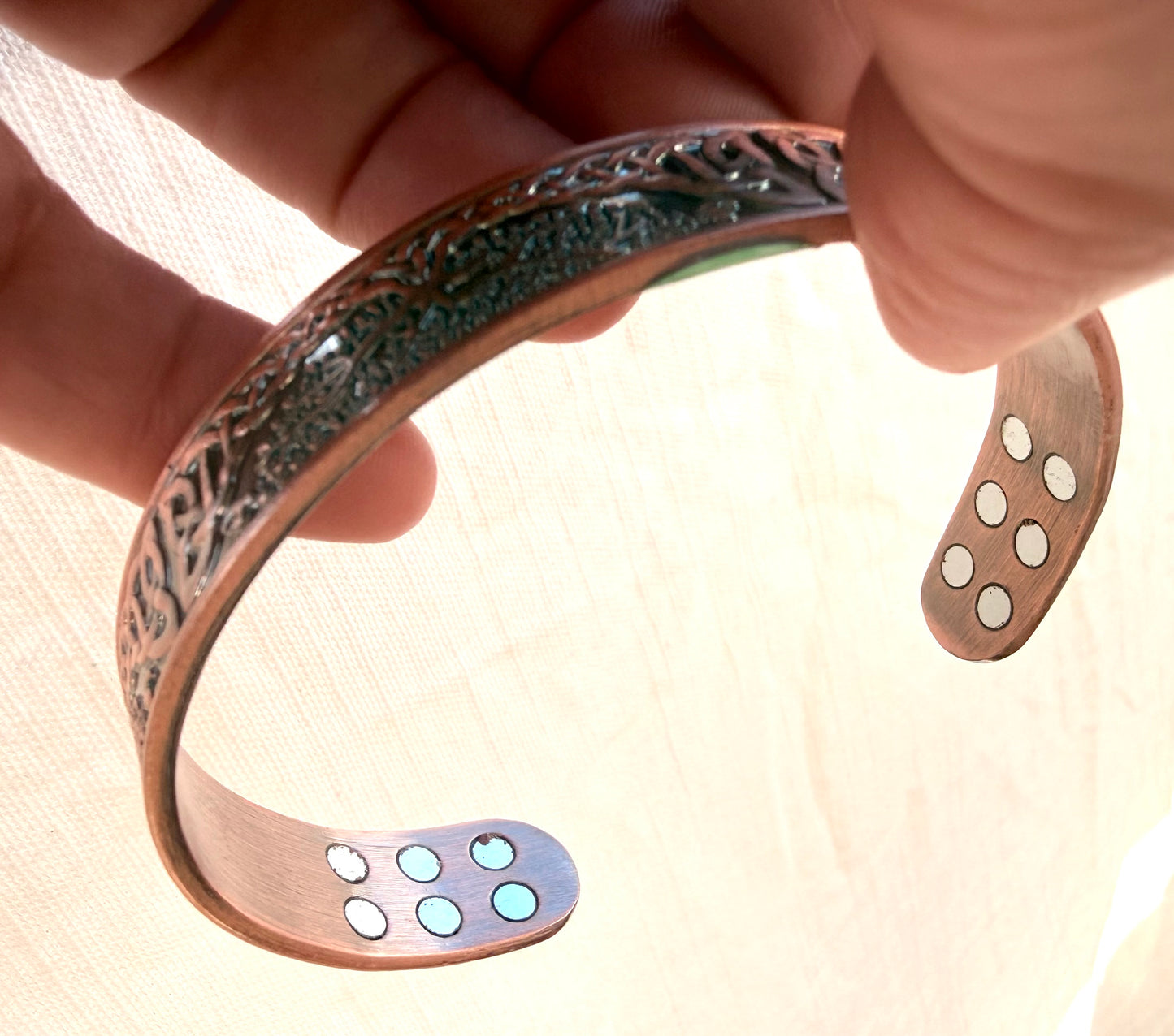 Celtic Tree of Life Copper Magnetic Bangle