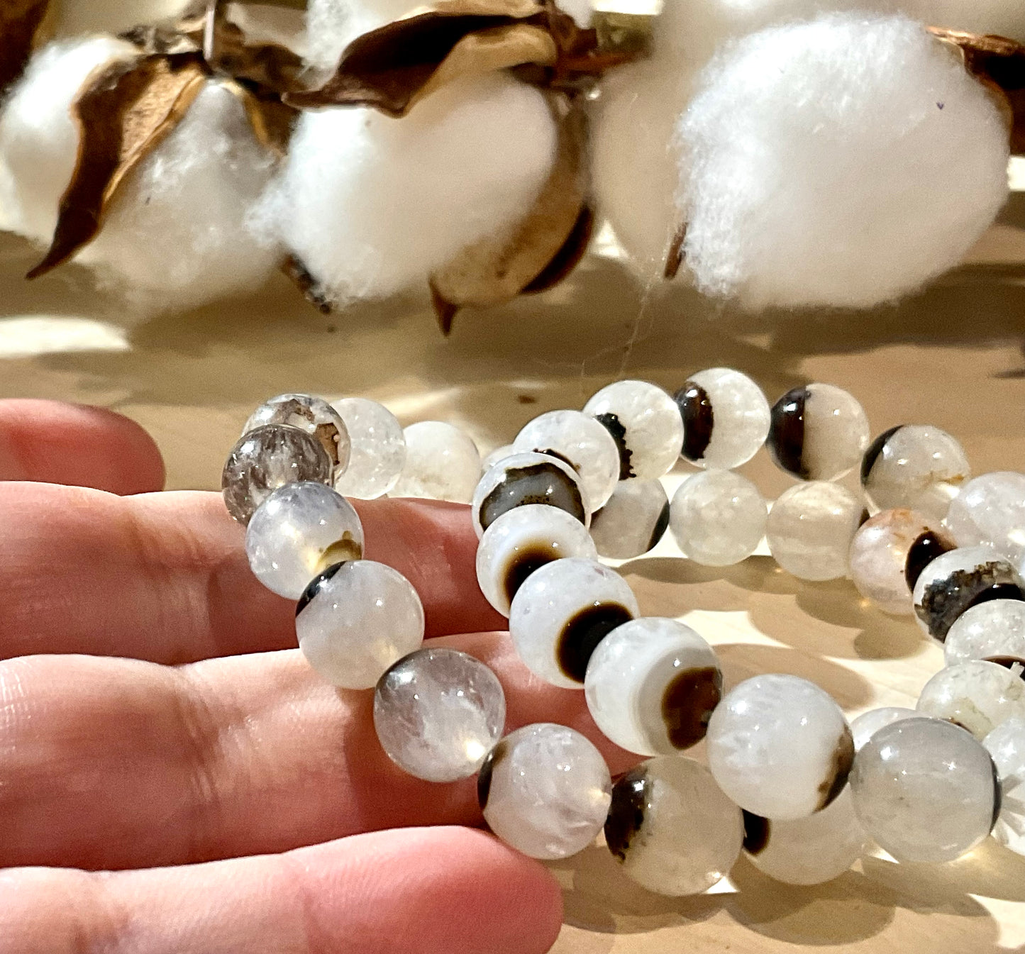 Unique Quartz with Onyx Unisex Bracelets