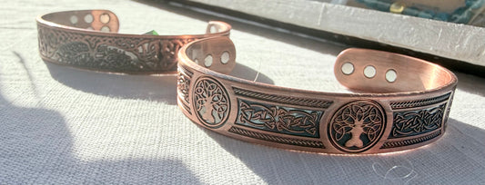 Celtic Tree of Life Copper Magnetic Bangle