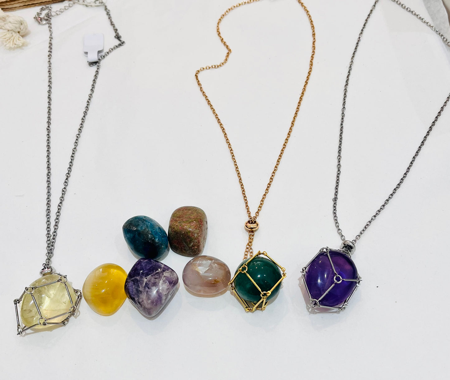 Crystal Stone Holder Necklace