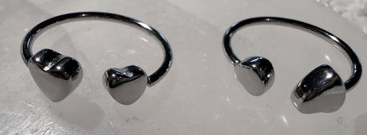 Double Heart Stainless Steel Waterproof Rings