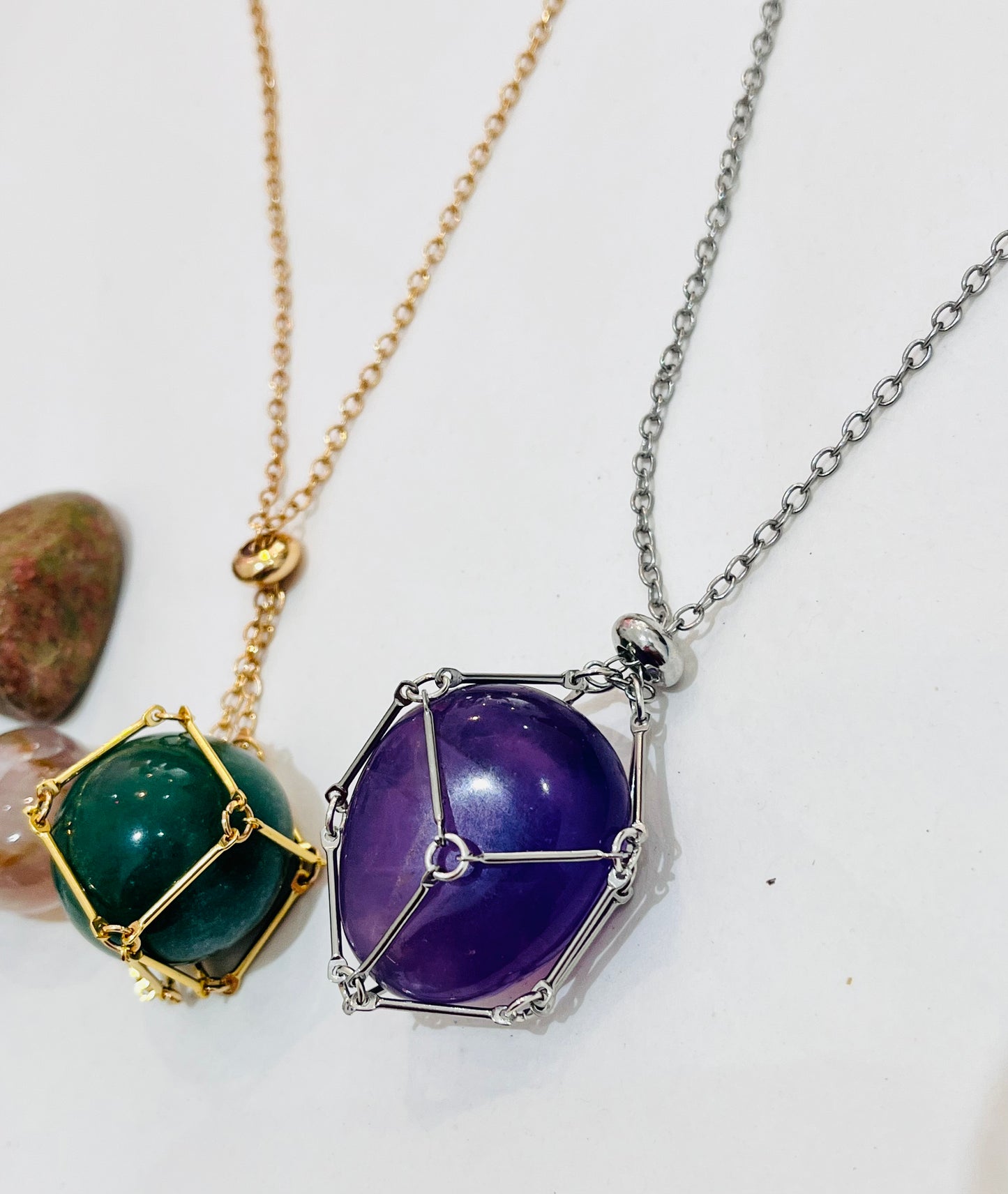 Crystal Stone Holder Necklace