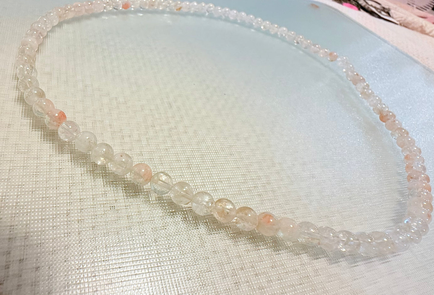 Phantom Quartz Bead Necklace – 7mm