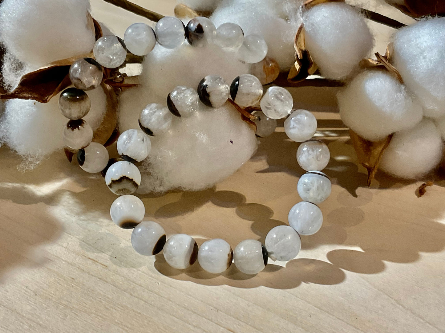 Unique Quartz with Onyx Unisex Bracelets