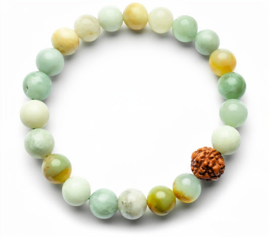 Amazonite & Rudraksha Bracelet 8mm