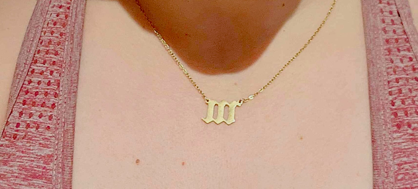 Angel Numbers Necklaces, Gold Plated 18K