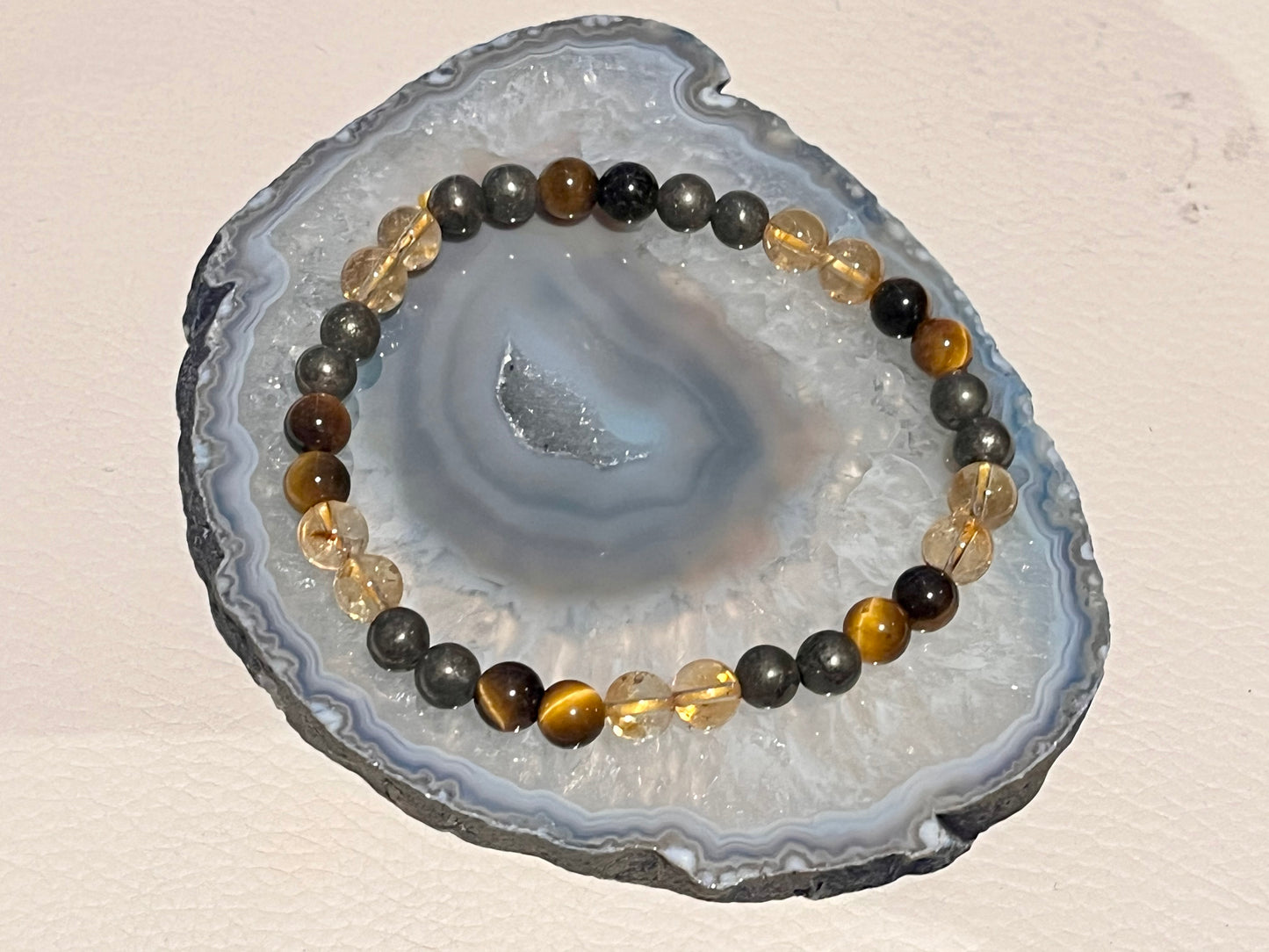Abundance Bracelet, Pyrite, Tiger Eye and Citrine