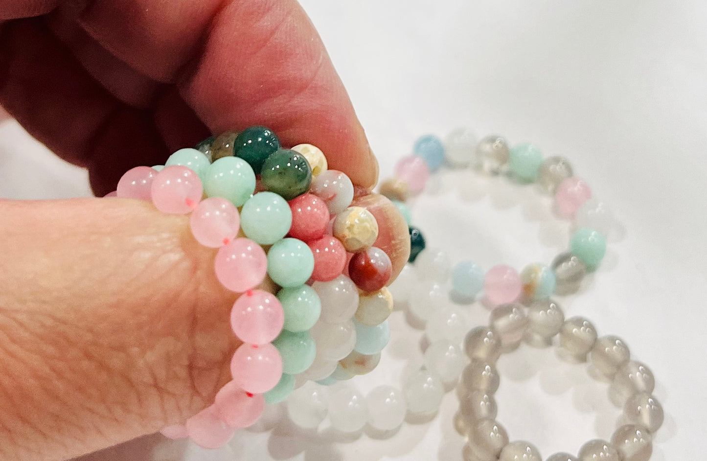 Crystal or gemstone Bead Rings