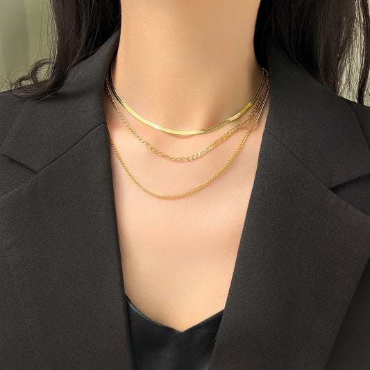 3 Layers Gold Plated 18k Necklaces