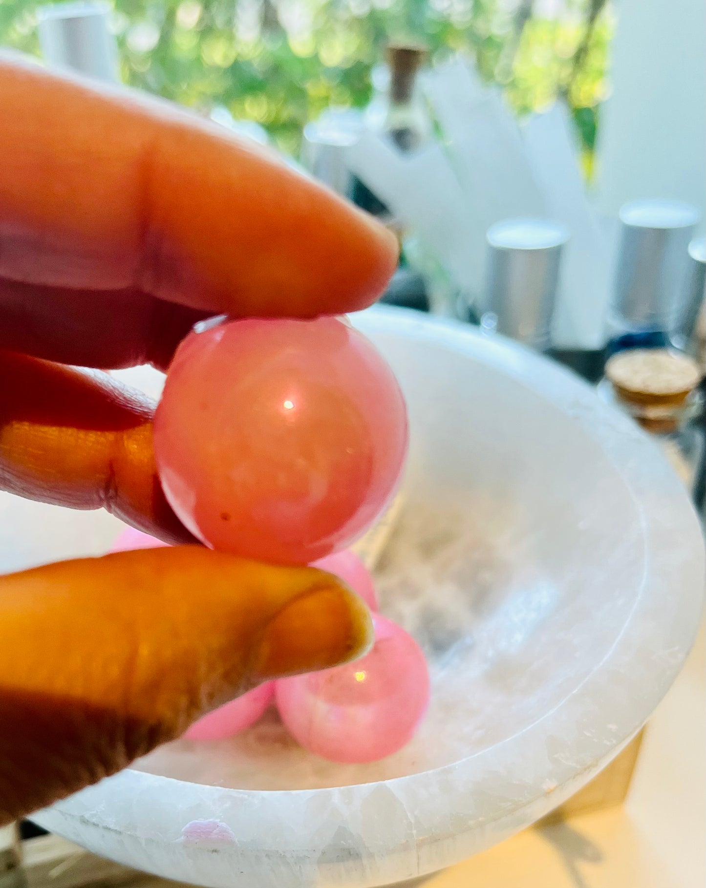 Aura Rose Quartz Small Spheres