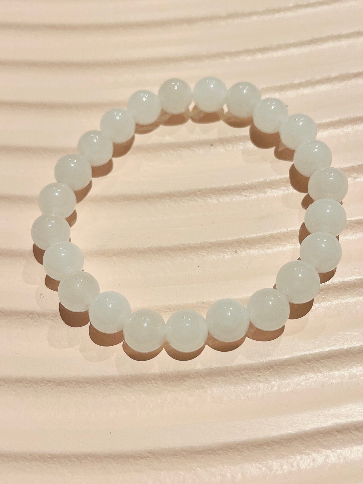 Unique White Jade 6mm and 8mm Bracelets