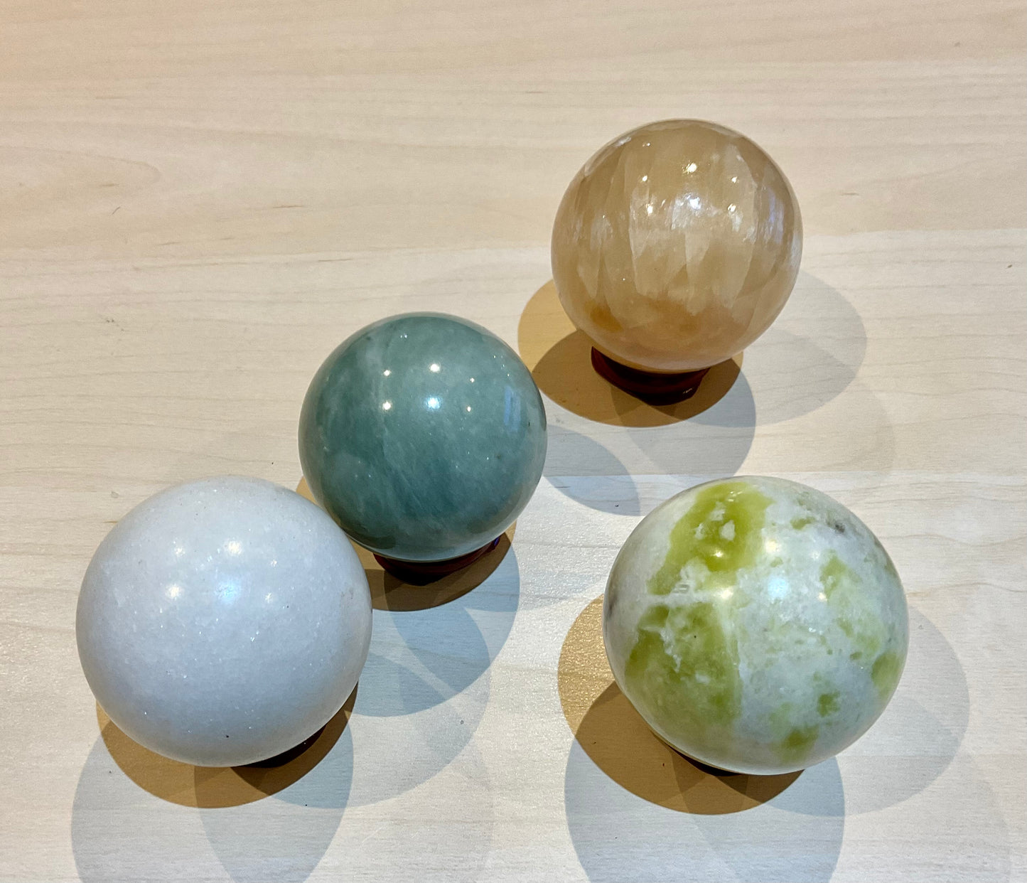 Natural Jade Crystal Spheres