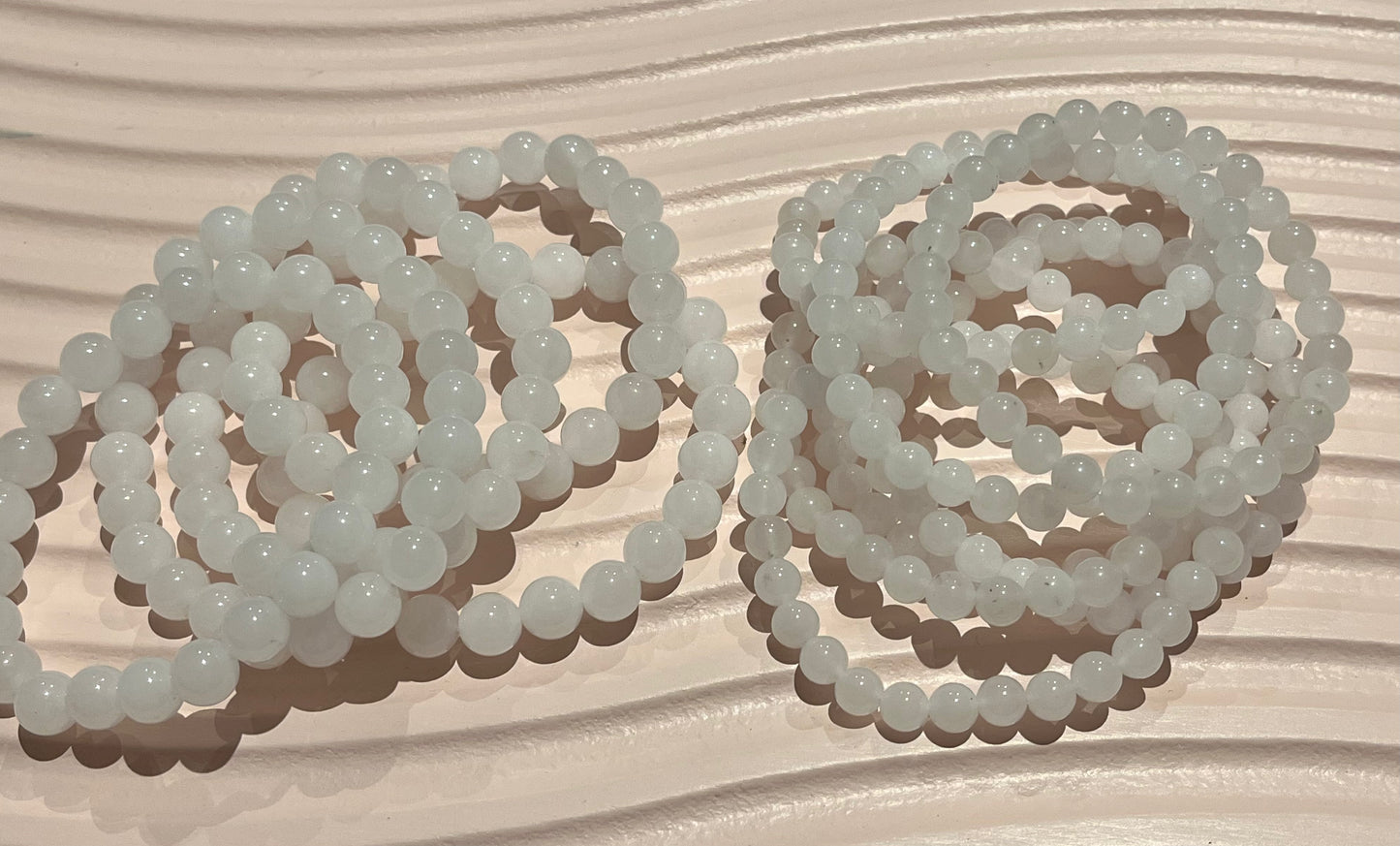 Unique White Jade 6mm and 8mm Bracelets