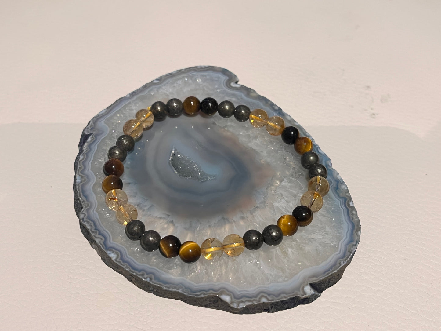 Abundance Bracelet, Pyrite, Tiger Eye and Citrine