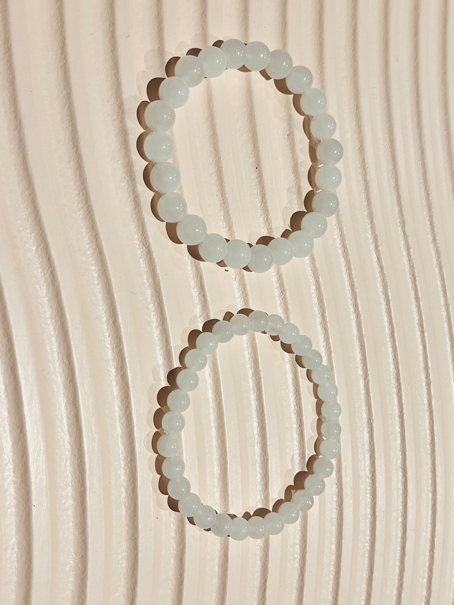 Unique White Jade 6mm and 8mm Bracelets