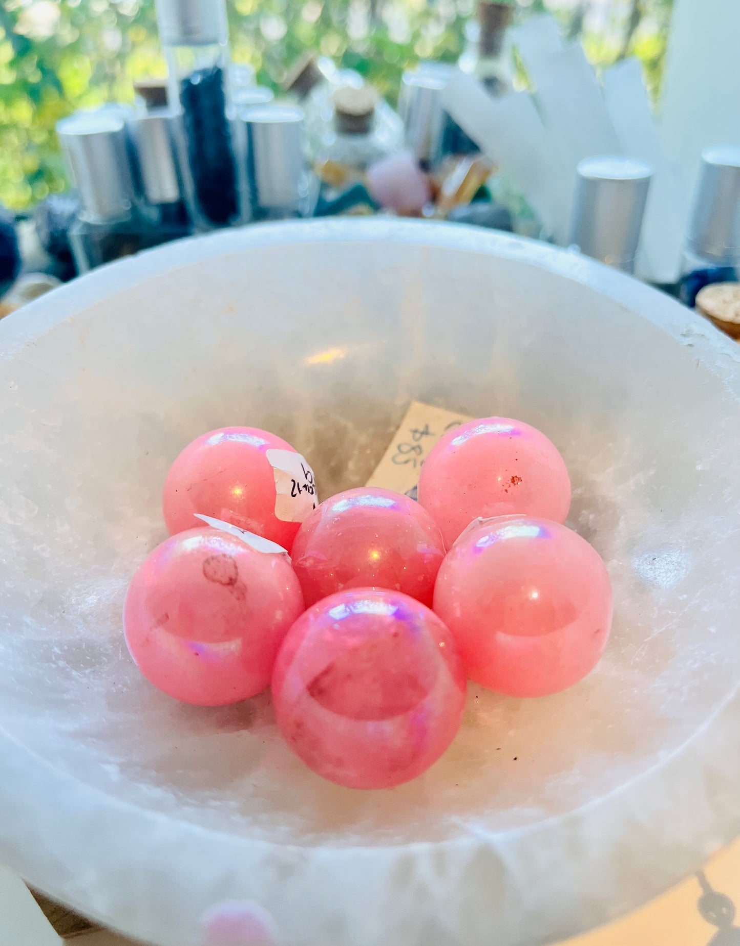 Aura Rose Quartz Small Spheres