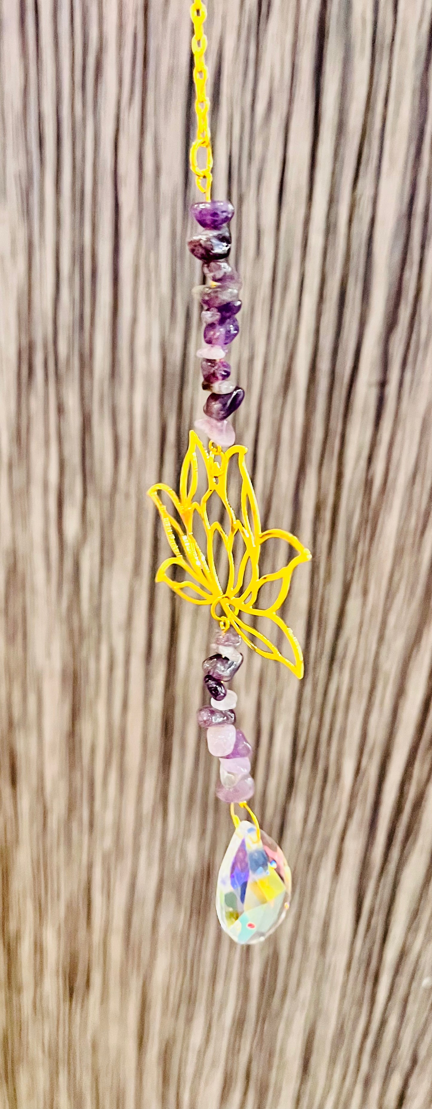 Lotus and Amethyst Sun catchers