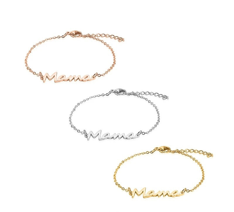Mama Script Bracelet Gold plated 18k