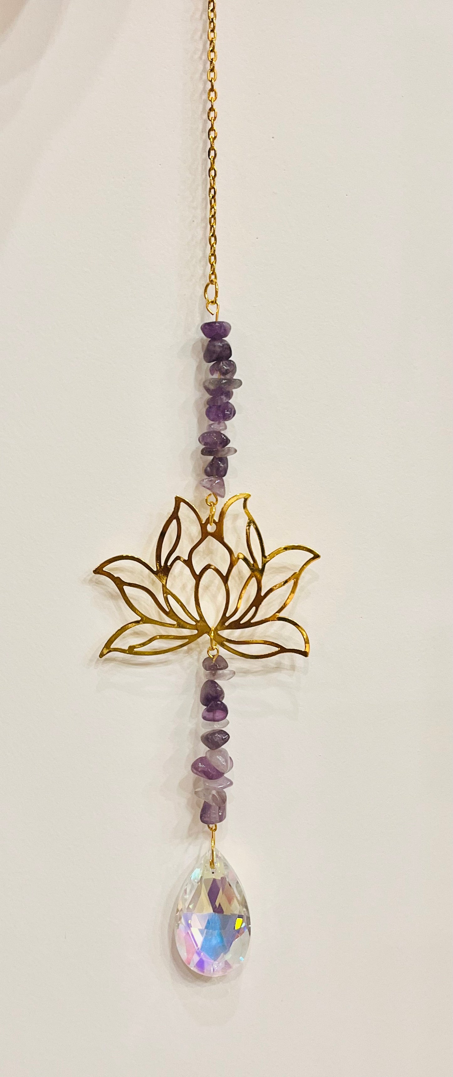 Lotus and Amethyst Sun catchers