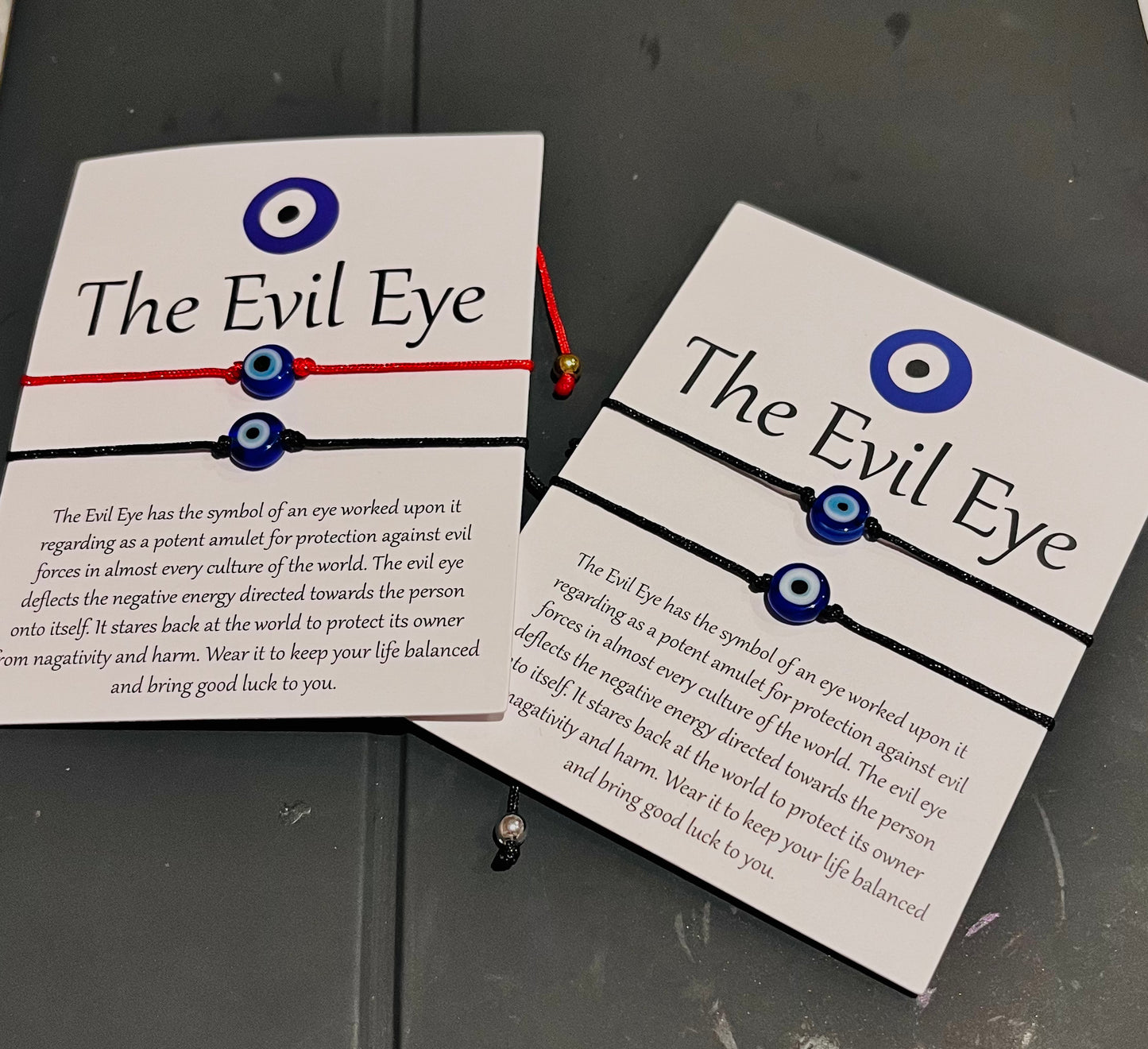 Set 2 Adjustable Evil Eye Bracelets