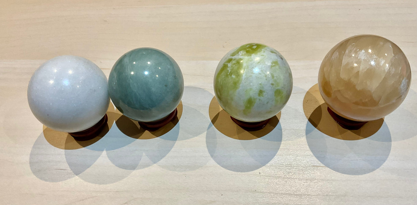 Natural Jade Crystal Spheres
