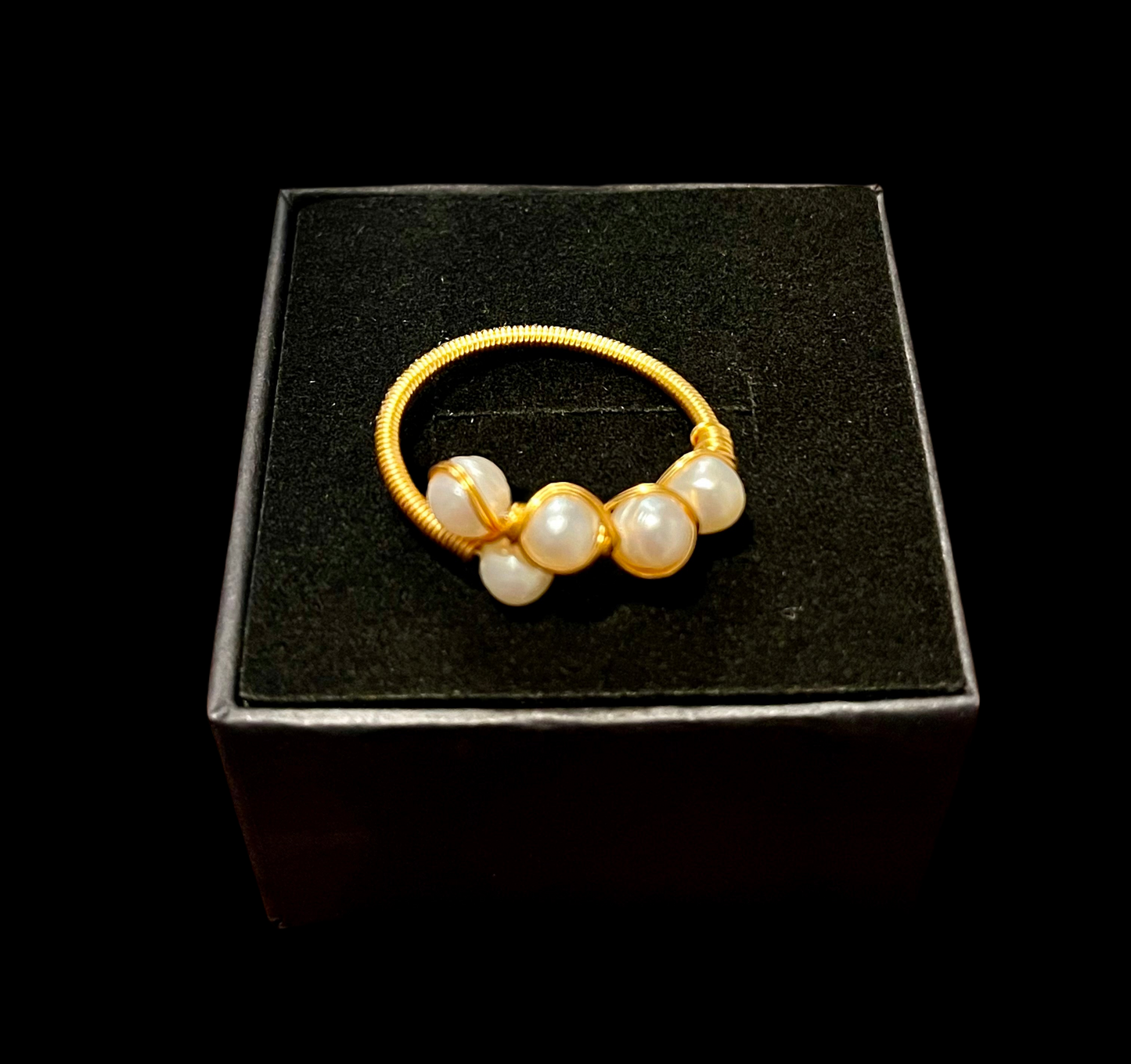 Natural Pearl and Gold Plated Adjustable Rings