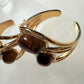 Three Natural Tiger Stones Gold Plated Waterproof Adjustable Rings