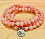 Pink Opal 108 Beads Mala Necklaces