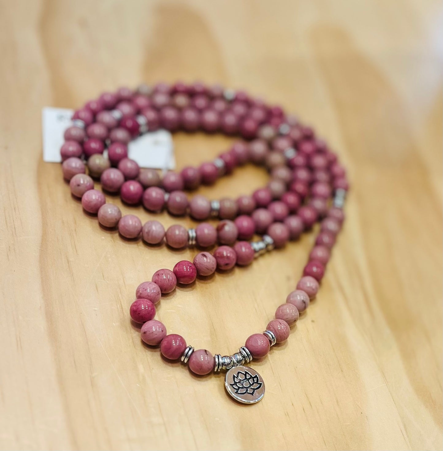 Rhodonite 8mm Mala 108 Beads