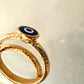 Evil Eye Protection Waterproof, Gold Plated Ring Size 7
