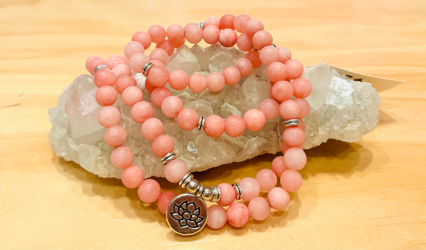 Pink Opal 108 Beads Mala Necklaces