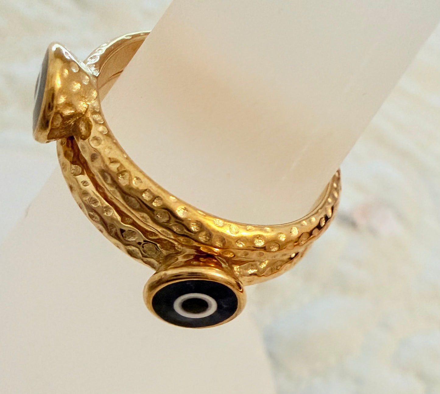 Evil Eye Protection Waterproof, Gold Plated Ring Size 7