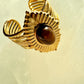 Tiger Eye Gold Plated Adjustable Ring