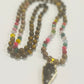 Tiger Eye and Rainbow Tourmaline Knotted 108 Mala