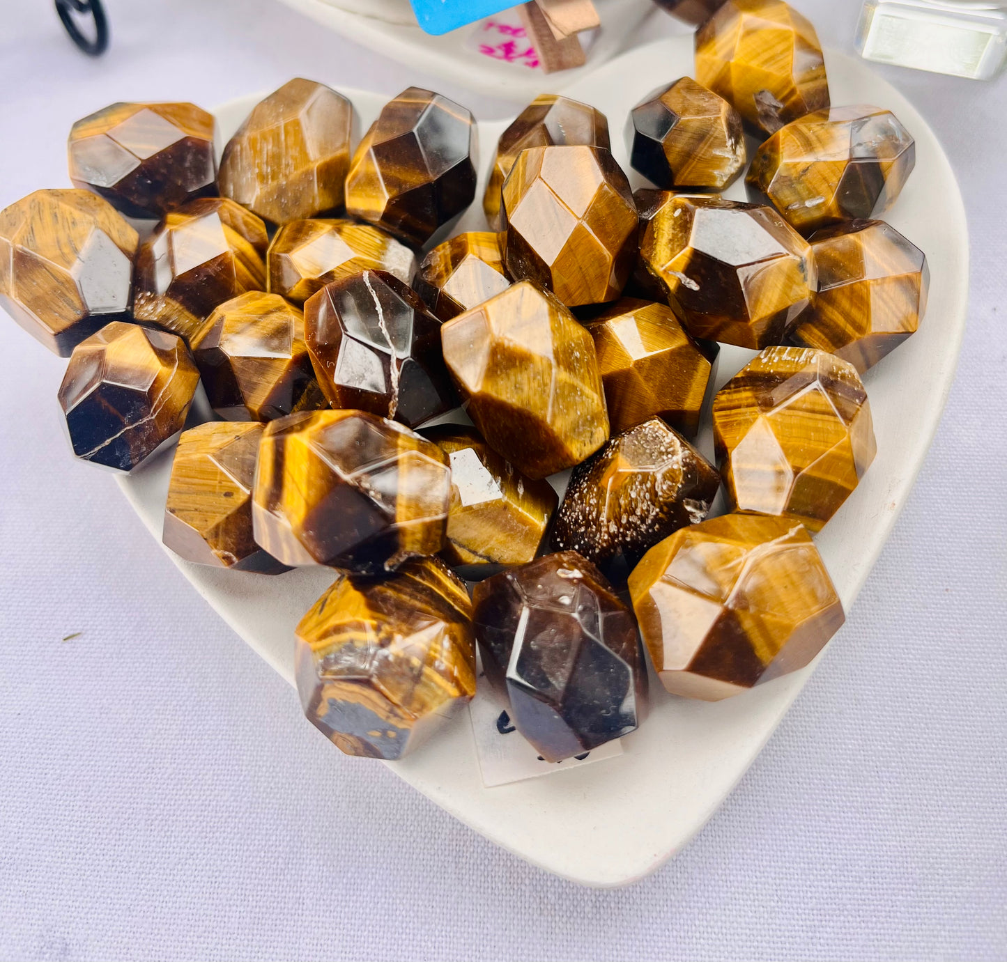 Faceted Tiger Eye Tumbles