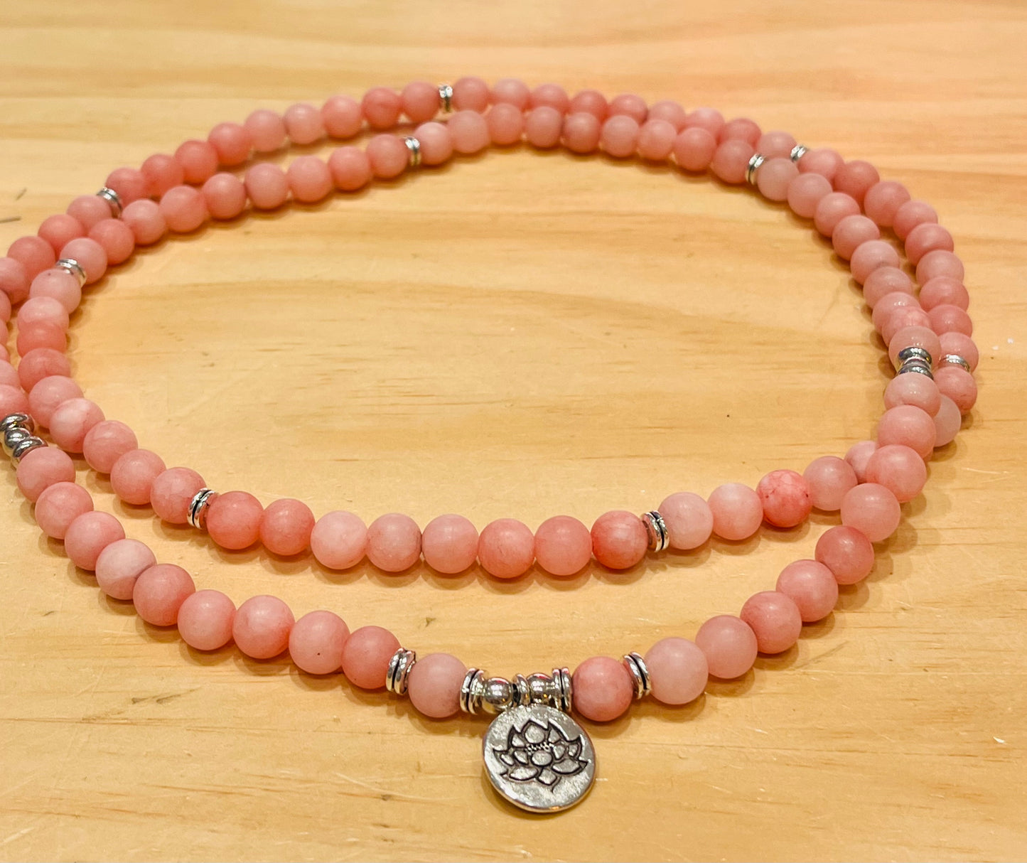 Pink Opal 108 Beads Mala Necklaces