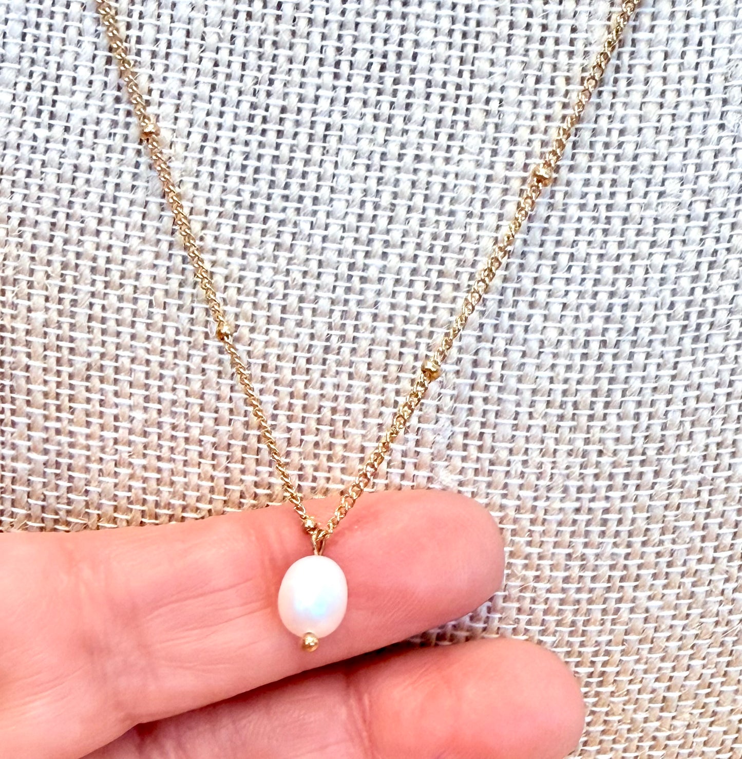 Natura Pearl Gold Plated Necklace Waterproof