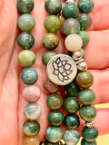 Moss Agate Mala 108 Beads