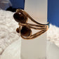 Three Natural Tiger Stones Gold Plated Waterproof Adjustable Rings