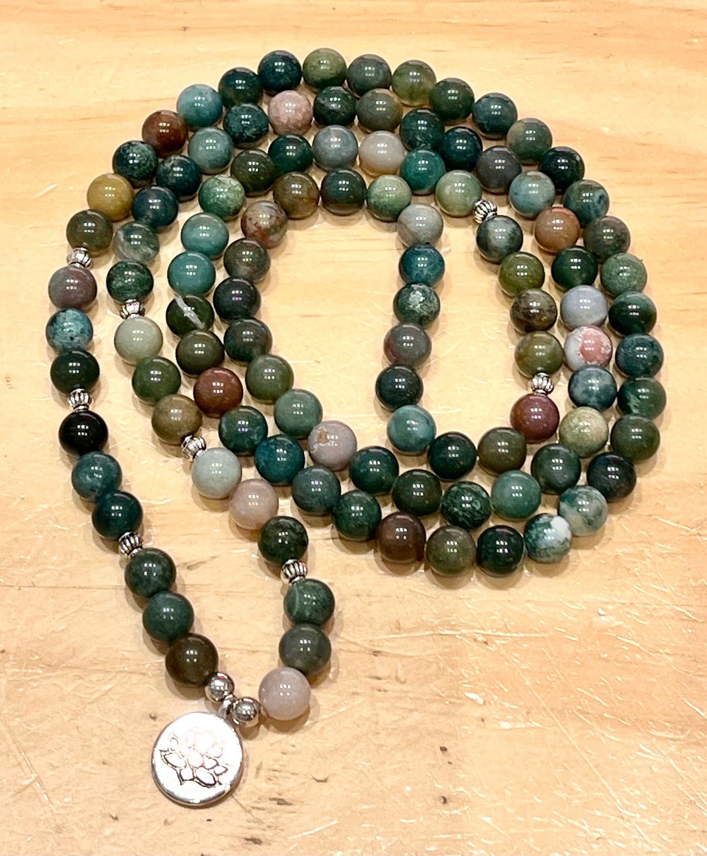 Moss Agate Mala 108 Beads