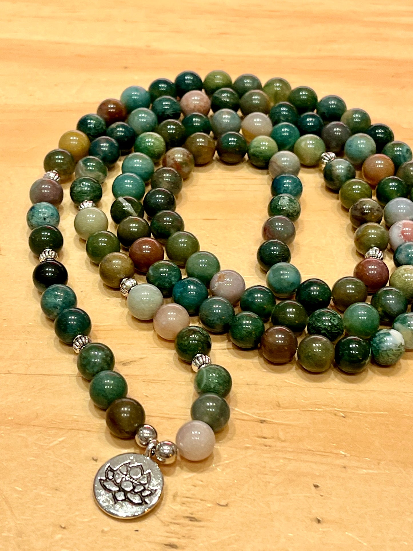 Moss Agate Mala 108 Beads