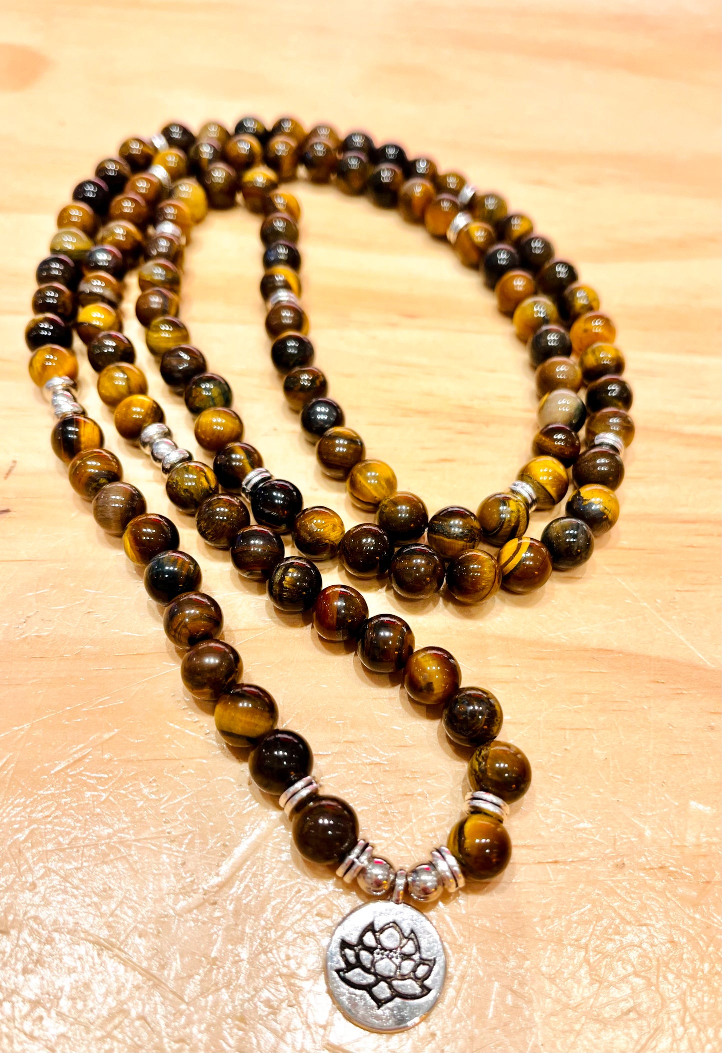 Tiger Eye 8mm Mala Necklaces