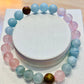 Rose Quartz, Aquamarine and Unakite Fertility 8mm Bracelet