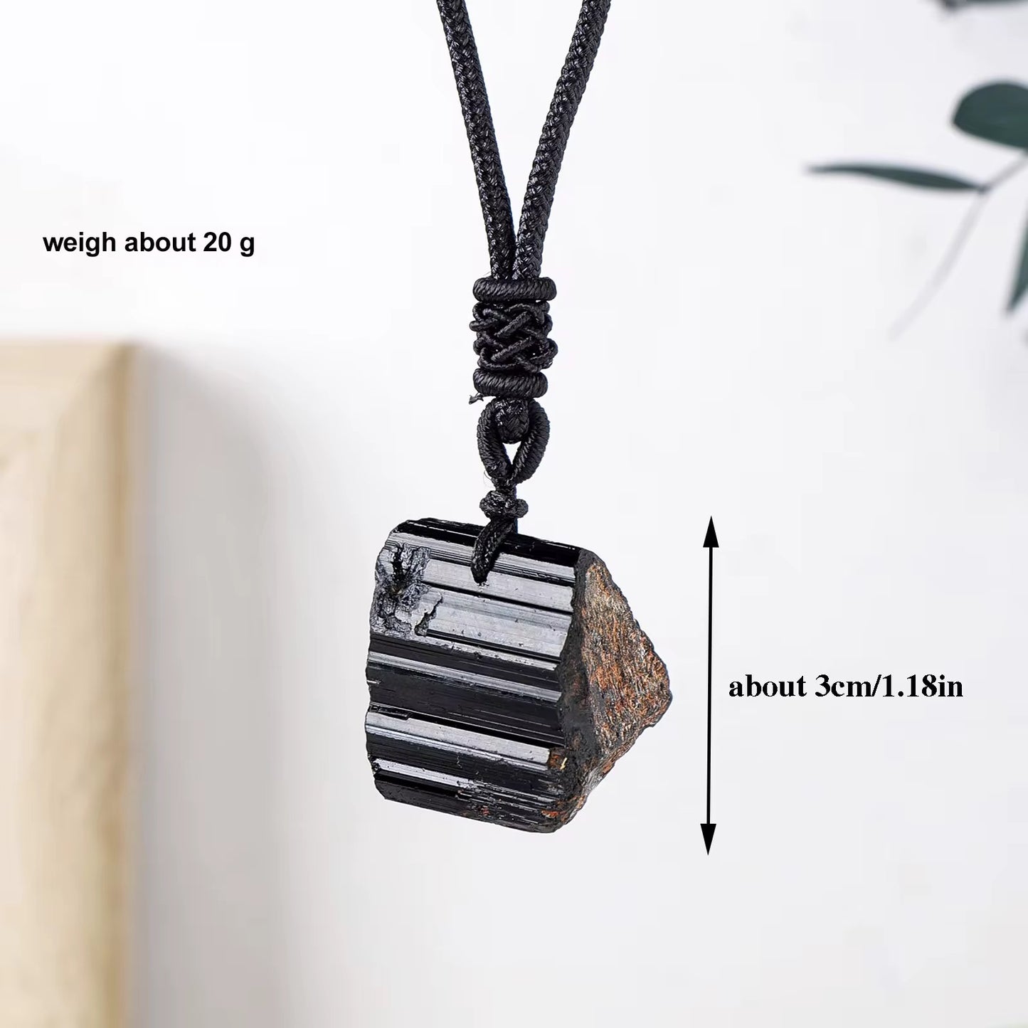 Raw Black Tourmaline Protection Adjustable Necklace