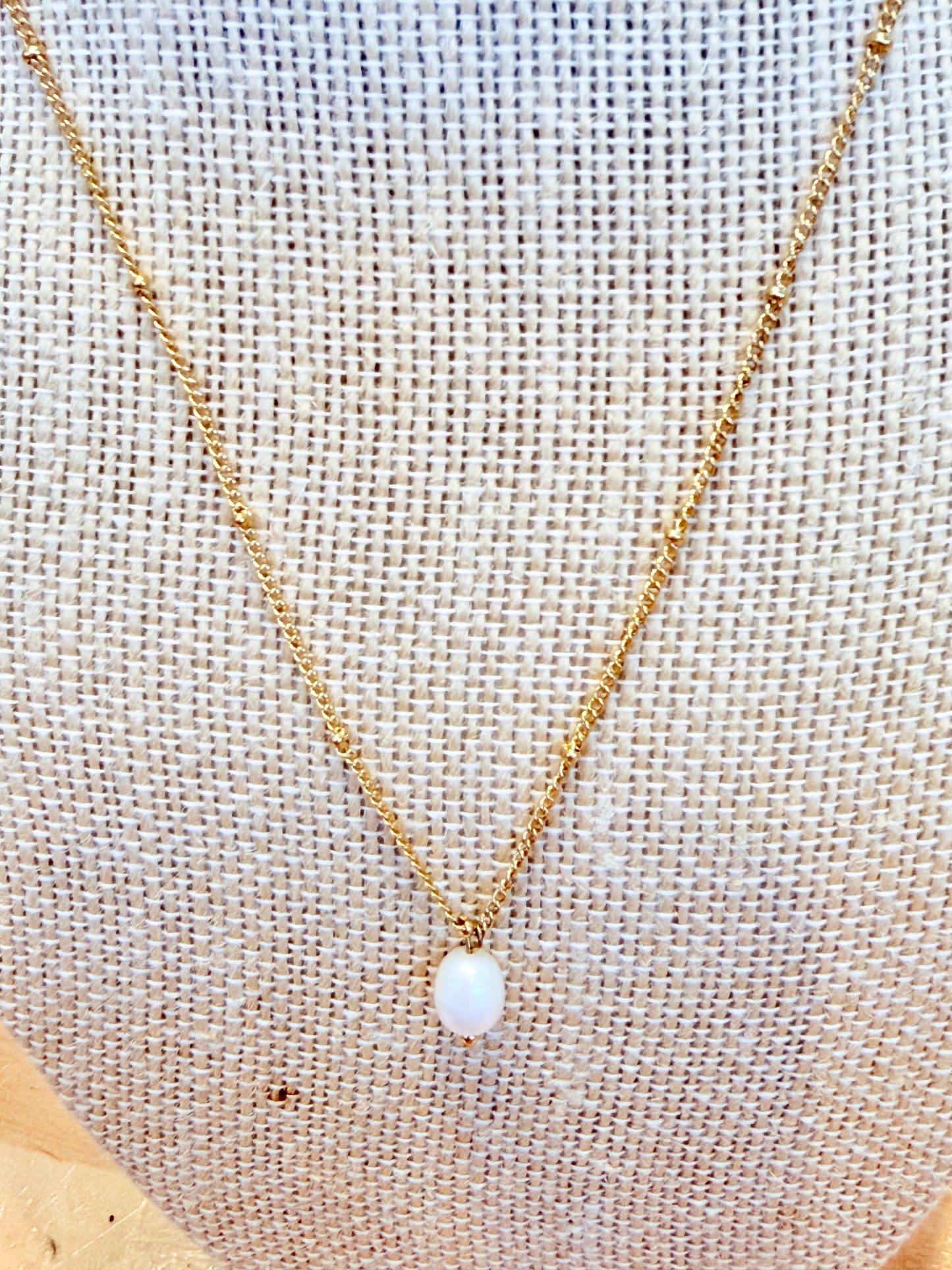 Natura Pearl Gold Plated Necklace Waterproof