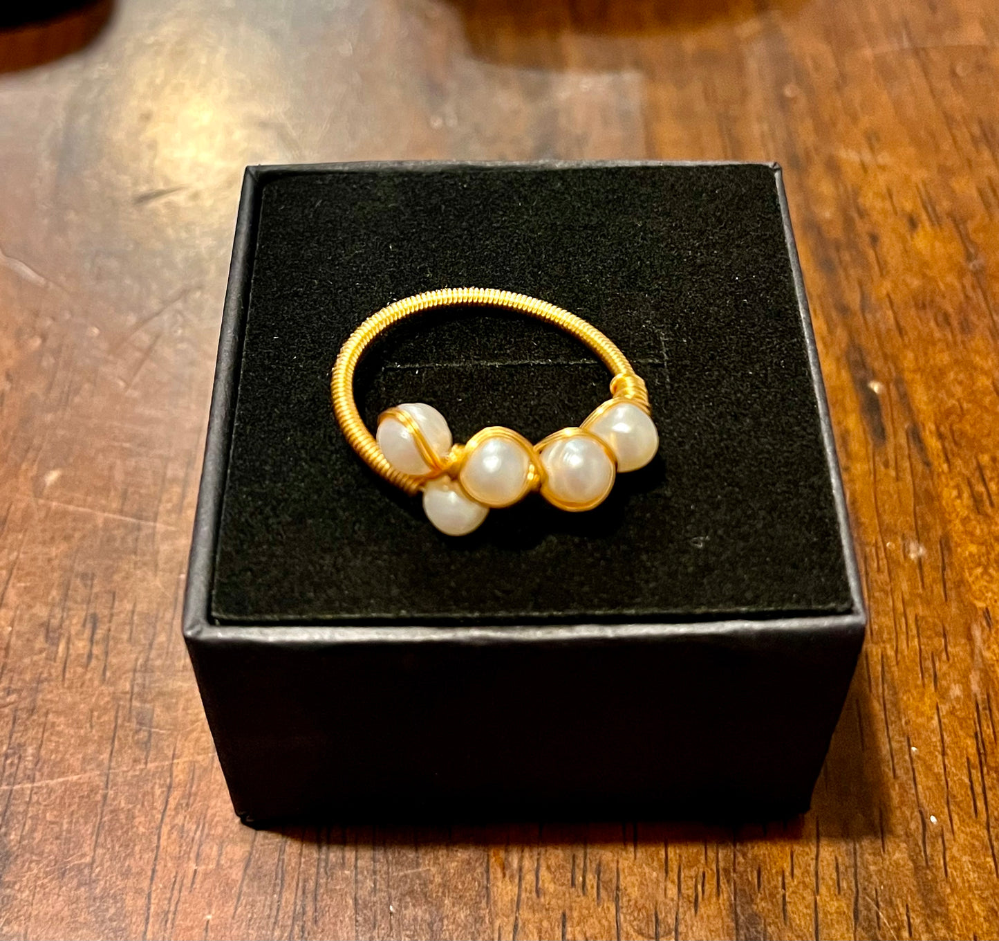 Natural Pearl and Gold Plated Adjustable Rings