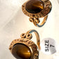 Rings Size 7 , Tiger Eye , Gold Plated, Waterproof