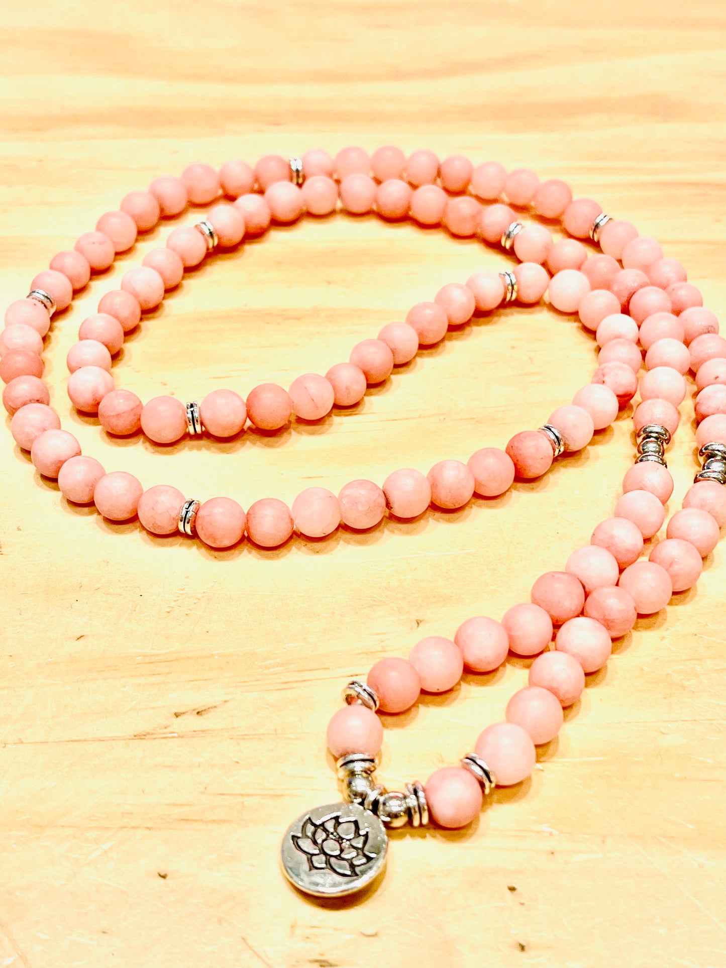 Pink Opal 108 Beads Mala Necklaces