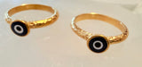 Evil Eye Protection Waterproof, Gold Plated Ring Size 7