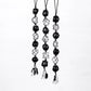 ✨ Black Tourmaline & Clear Quartz Hanging Ornament – Rough Stone with Chip Tassel | Reiki Healing, Energy Balance, Yoga & Home Decor